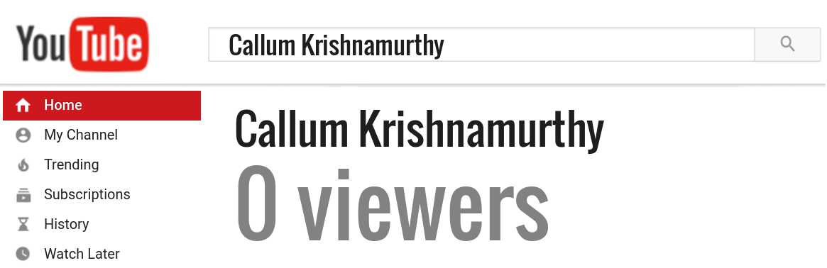 Callum Krishnamurthy youtube subscribers