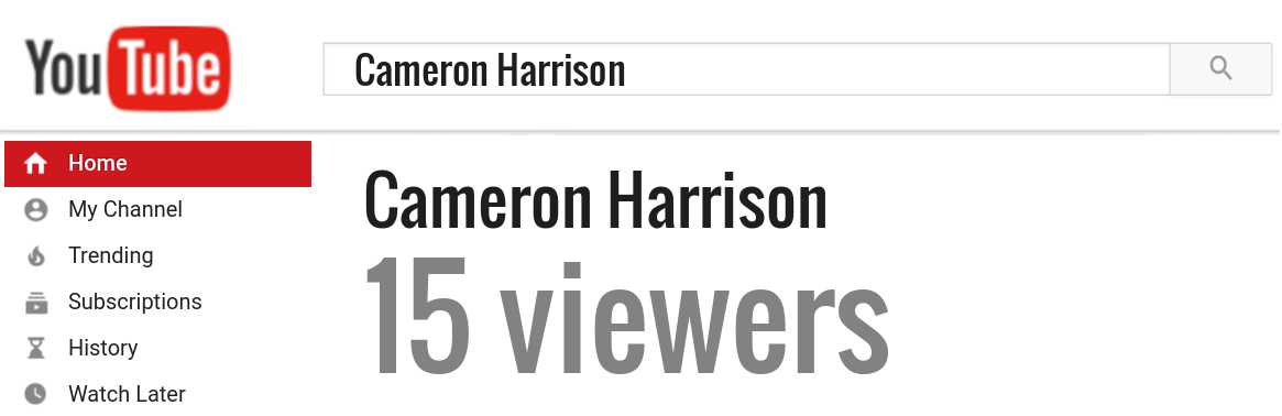Cameron Harrison youtube subscribers