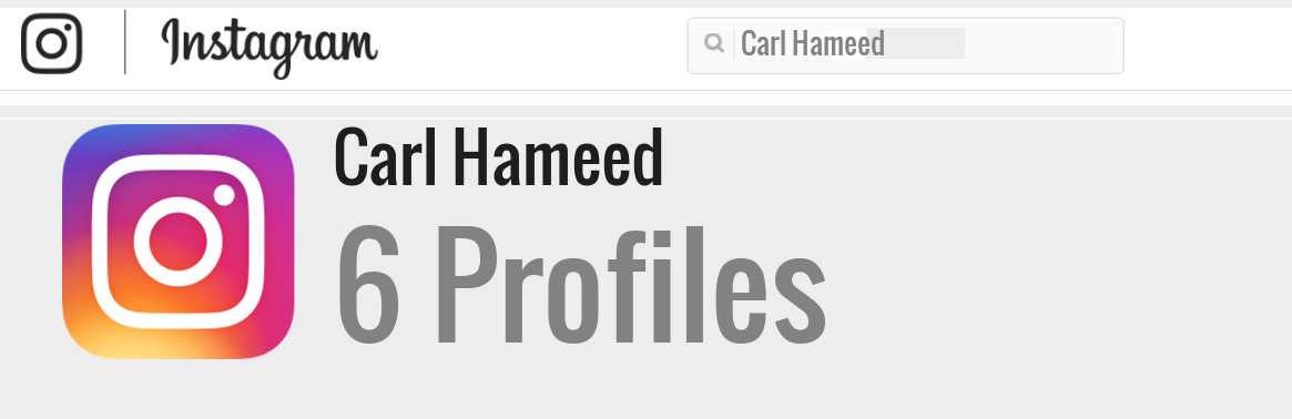 Carl Hameed instagram account