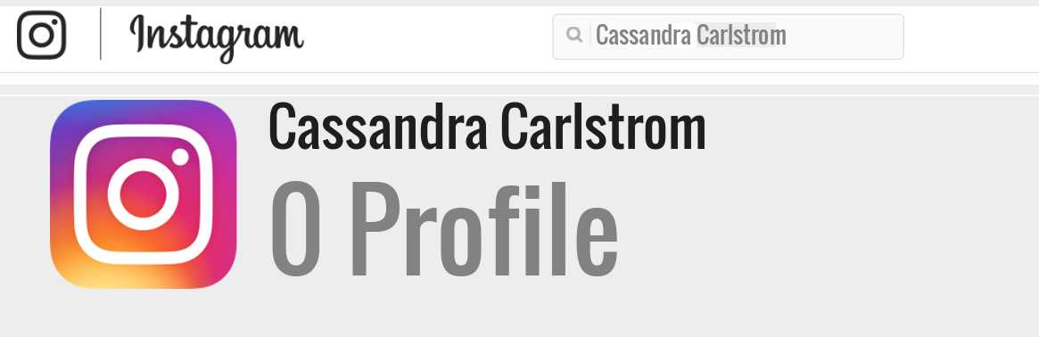 Cassandra Carlstrom instagram account