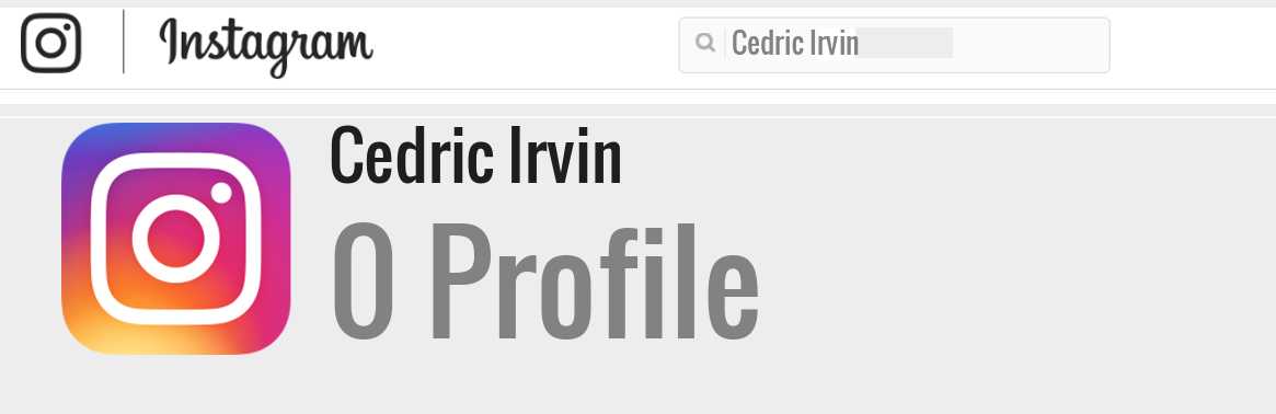 Cedric Irvin instagram account