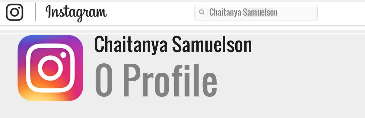 Chaitanya Samuelson instagram account