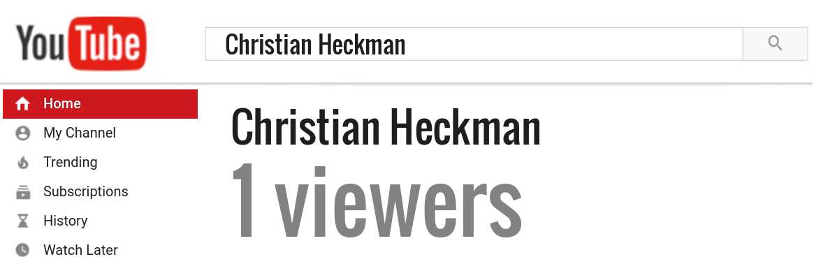 Christian Heckman youtube subscribers