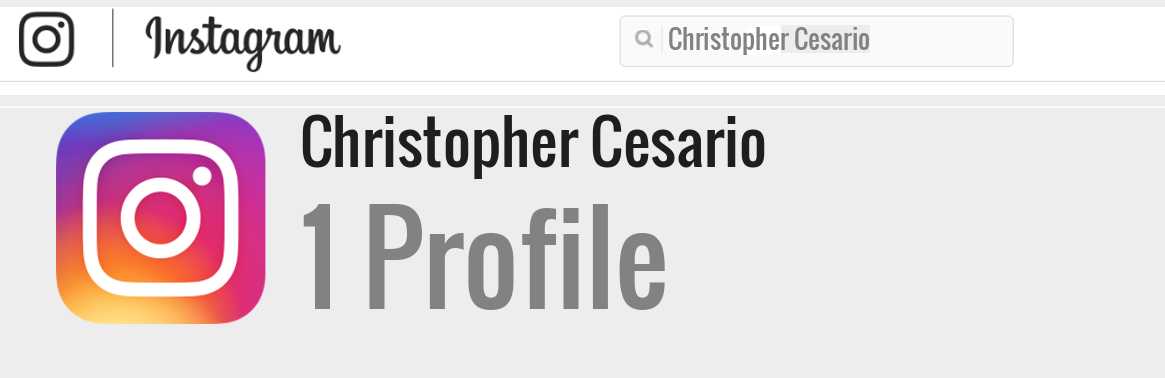 Christopher Cesario instagram account