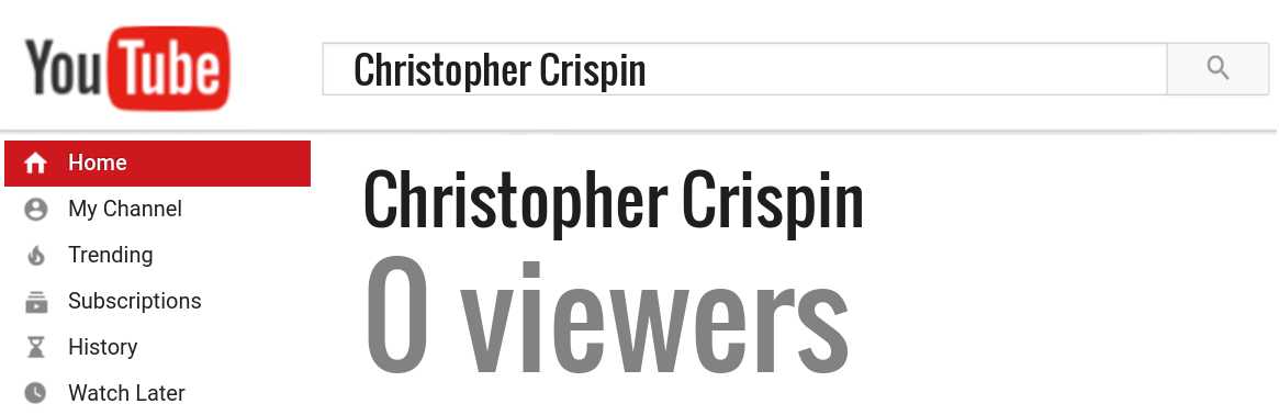Christopher Crispin youtube subscribers