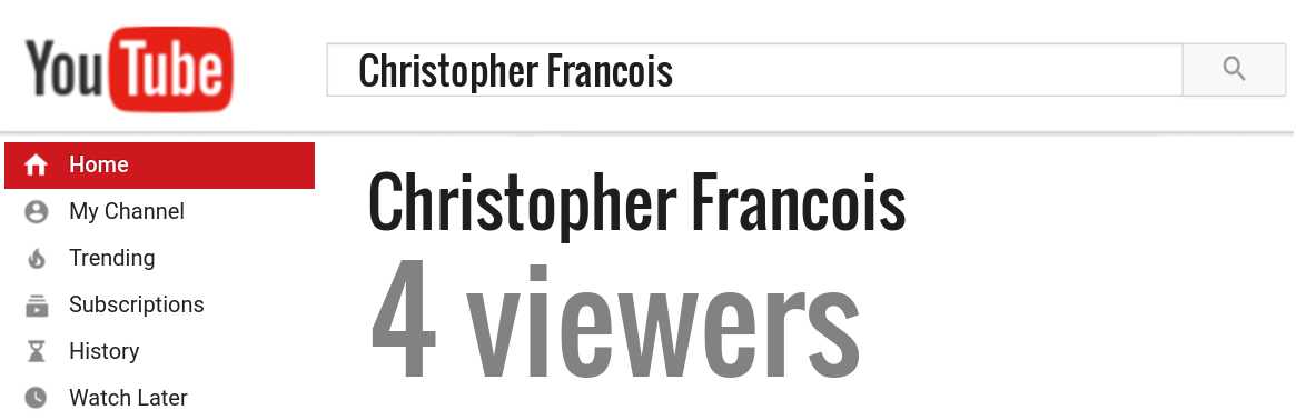 Christopher Francois youtube subscribers