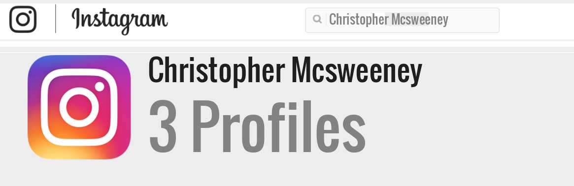 Christopher Mcsweeney instagram account