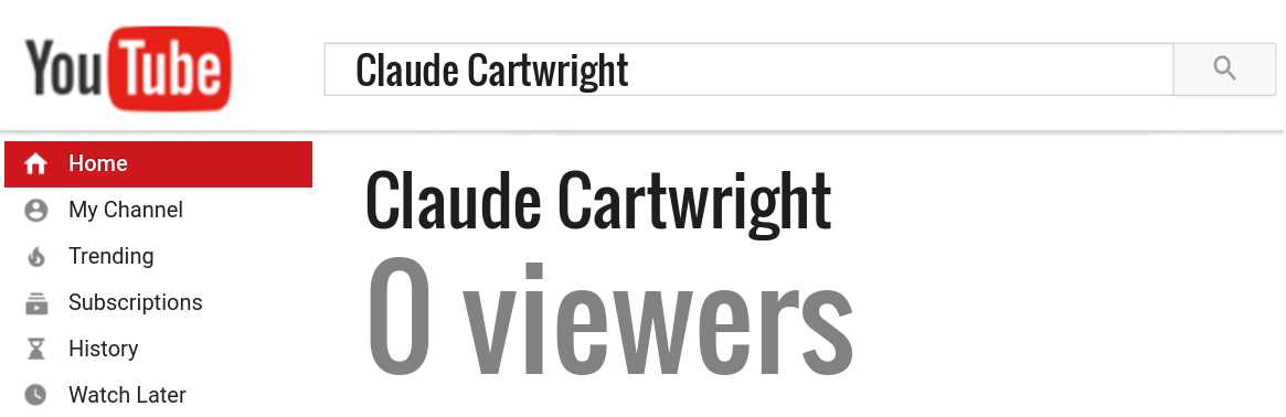 Claude Cartwright youtube subscribers