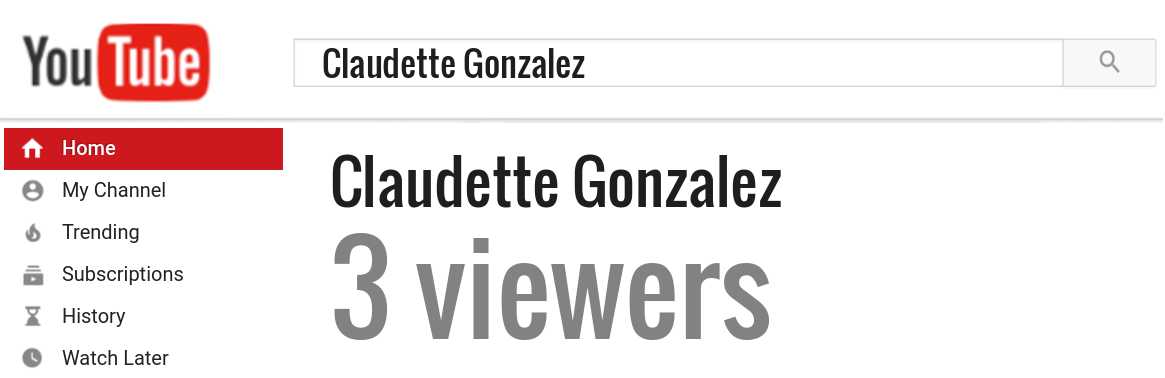 Claudette Gonzalez youtube subscribers