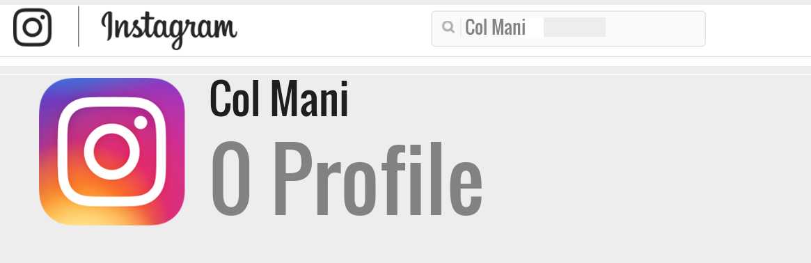 Col Mani instagram account
