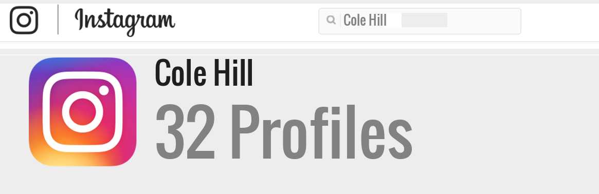Cole Hill instagram account