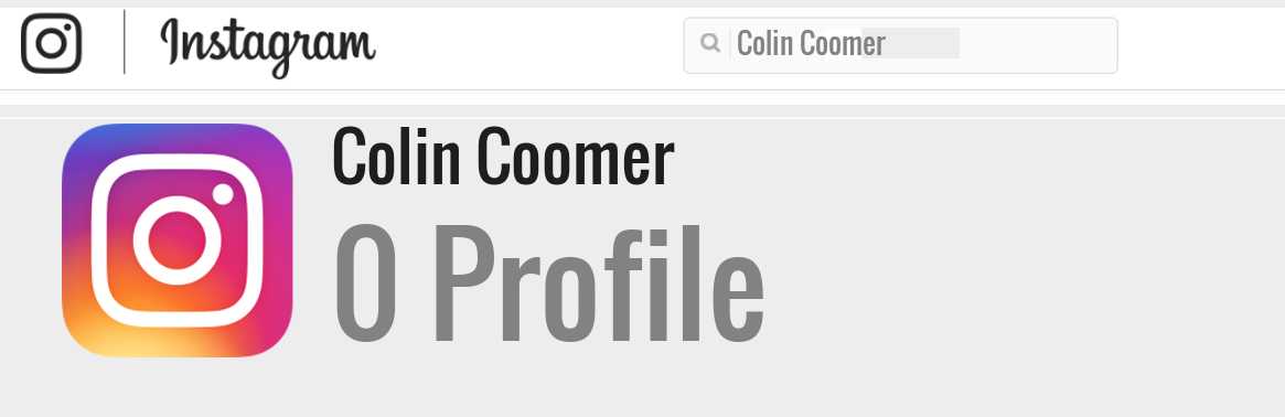 Colin Coomer instagram account
