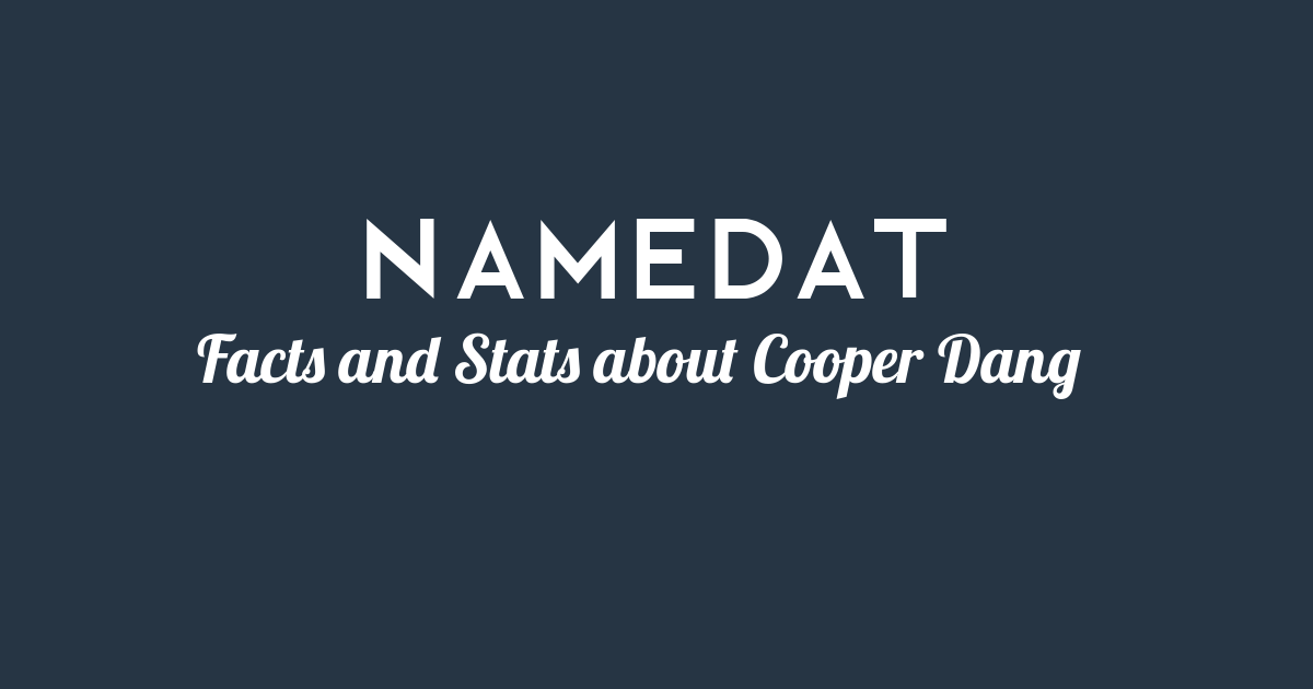 Cooper Dang Background Data, Facts, Social Media, Net Worth and more!