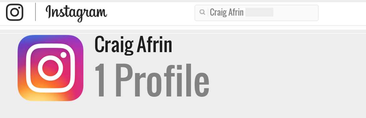 Craig Afrin instagram account