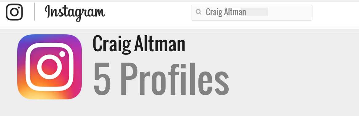 Craig Altman instagram account
