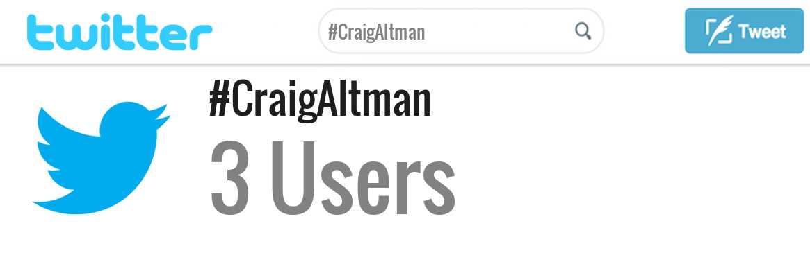 Craig Altman twitter account
