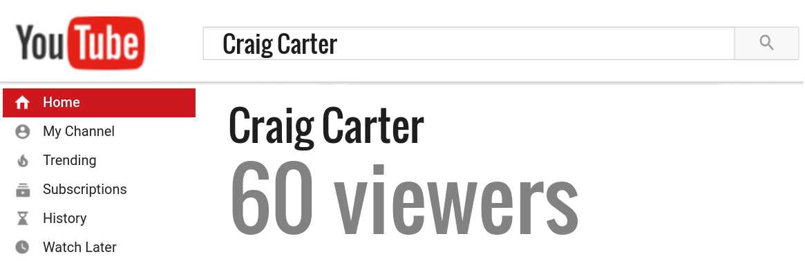 Craig Carter youtube subscribers