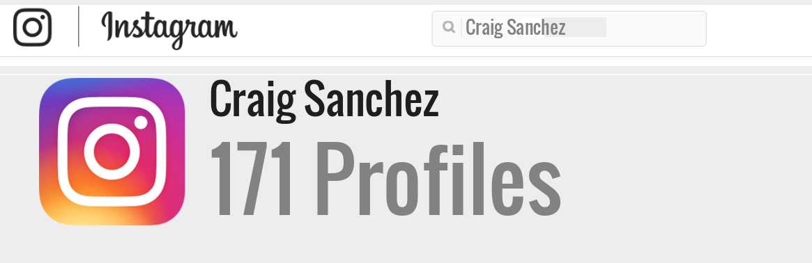 Craig Sanchez instagram account