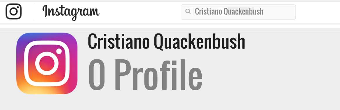 Cristiano Quackenbush instagram account