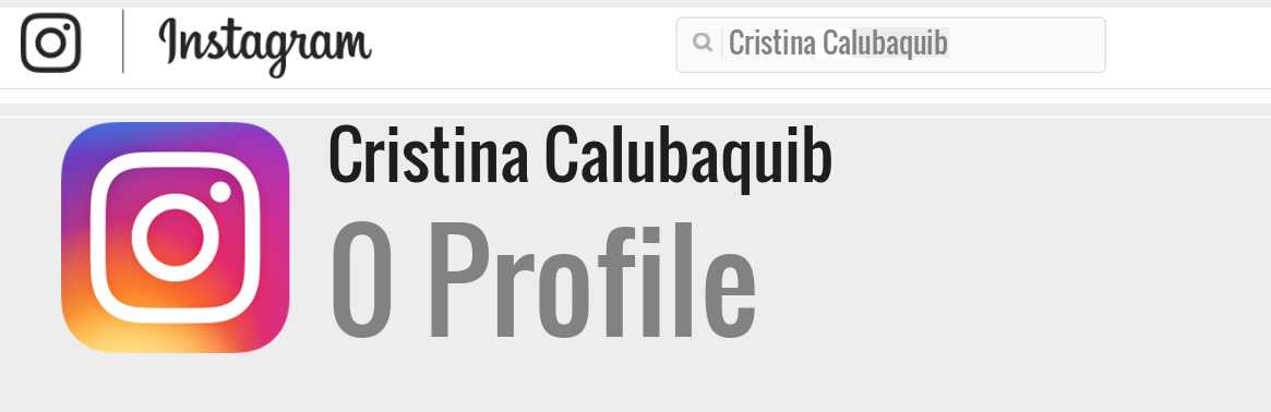 Cristina Calubaquib instagram account