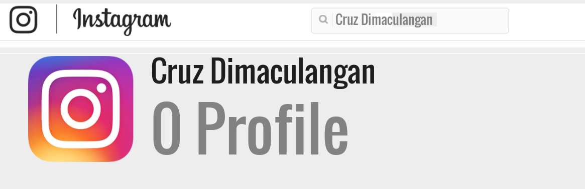 Cruz Dimaculangan instagram account