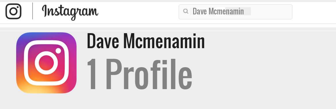 Dave Mcmenamin instagram account