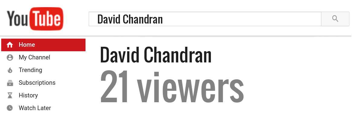 David Chandran youtube subscribers