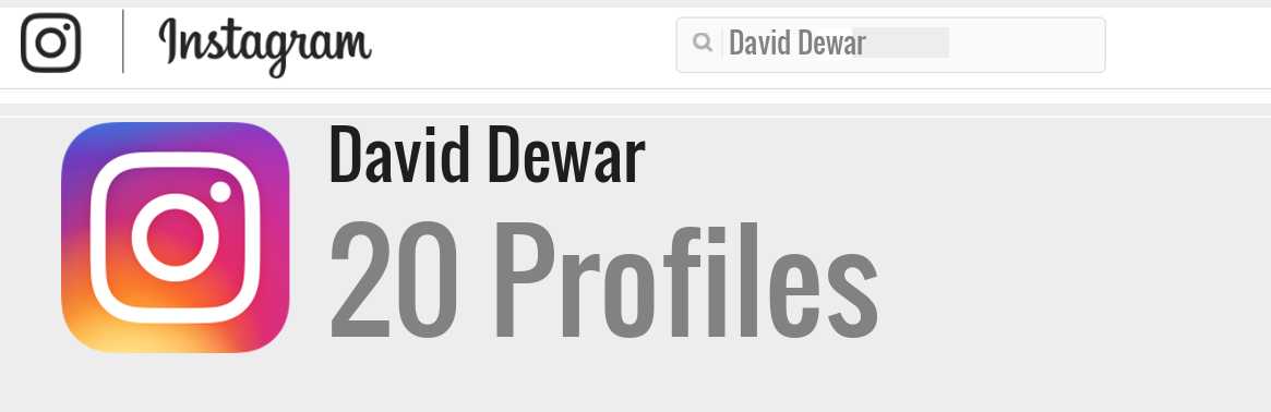 David Dewar instagram account