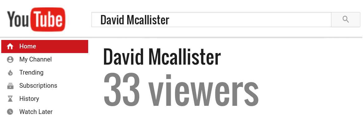 David Mcallister youtube subscribers
