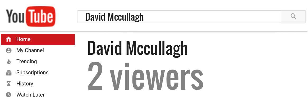 David Mccullagh youtube subscribers