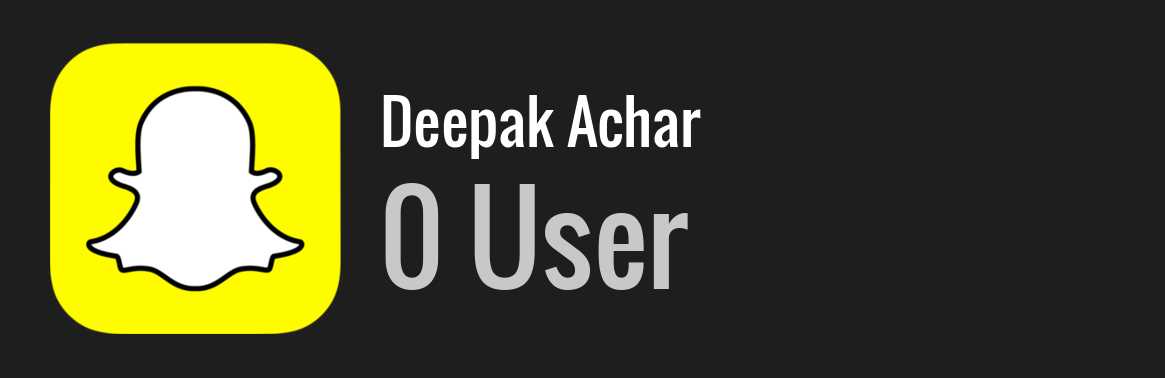 Deepak Achar snapchat