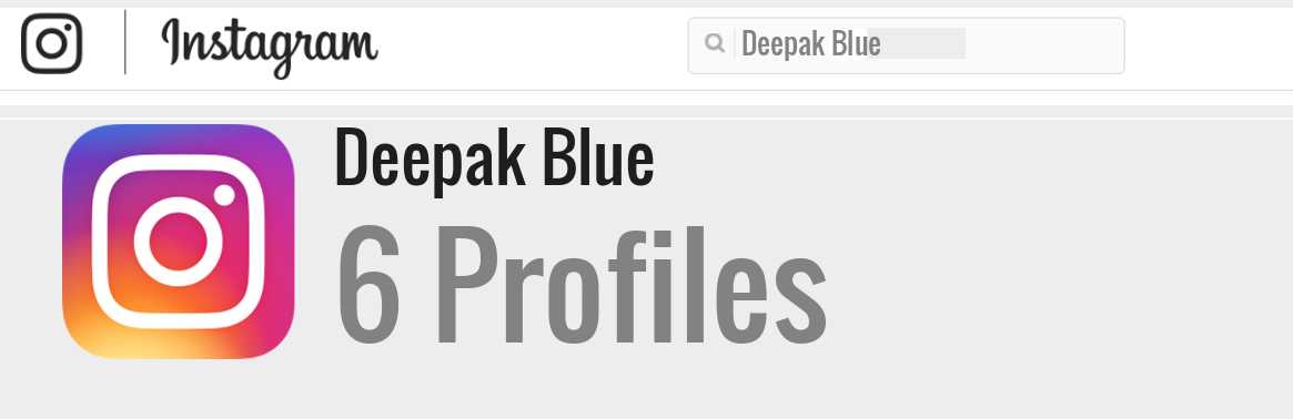 Deepak Blue instagram account