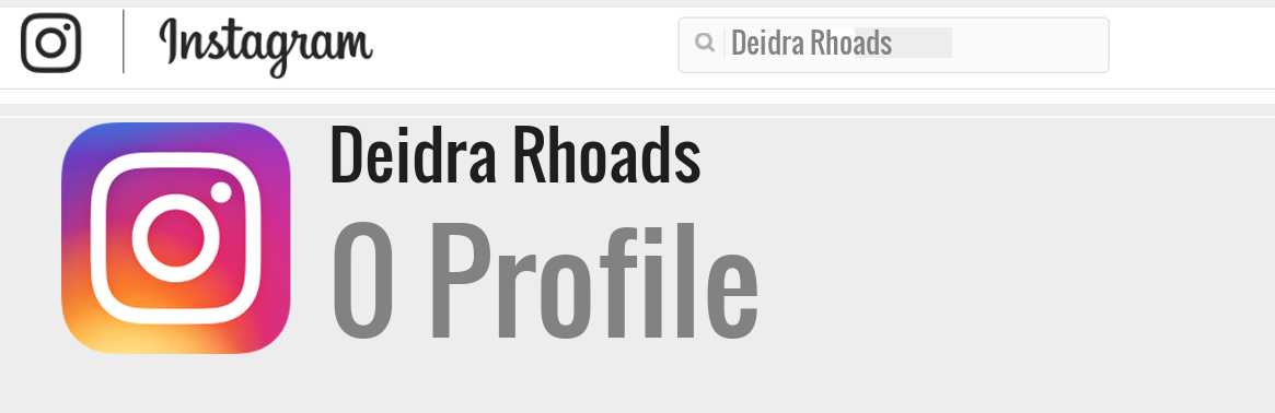 Deidra Rhoads instagram account