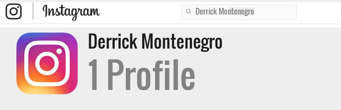 Derrick Montenegro instagram account