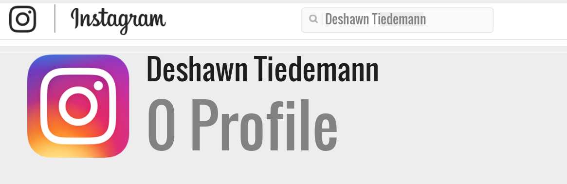 Deshawn Tiedemann instagram account