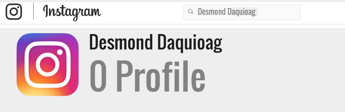 Desmond Daquioag instagram account