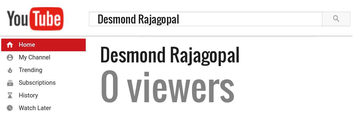 Desmond Rajagopal youtube subscribers