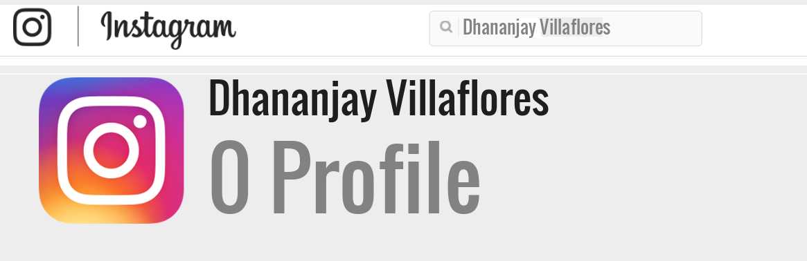 Dhananjay Villaflores instagram account