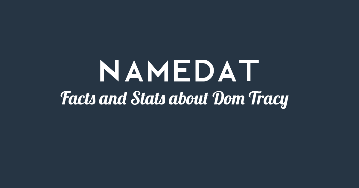 Dom Tracy: Background Data, Facts, Social Media, Net Worth and more!