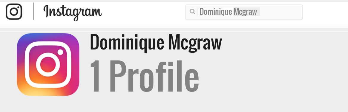 Dominique Mcgraw instagram account