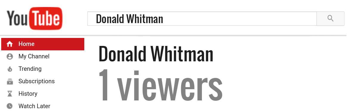 Donald Whitman youtube subscribers