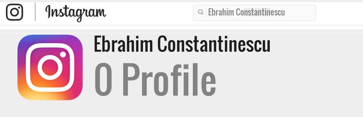Ebrahim Constantinescu instagram account