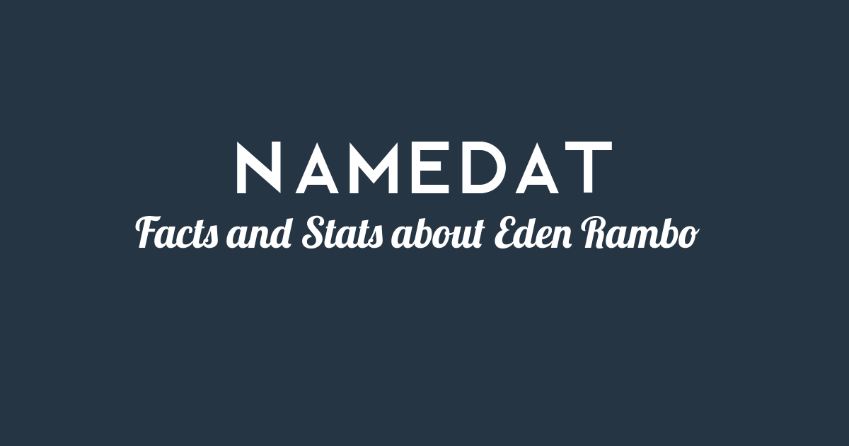 Eden Rambo Background Data, Facts, Social Media, Net Worth and more!