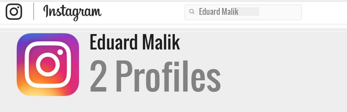 Eduard Malik instagram account