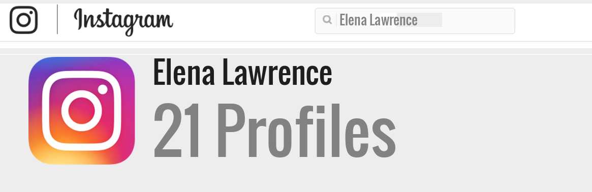 Elena Lawrence instagram account