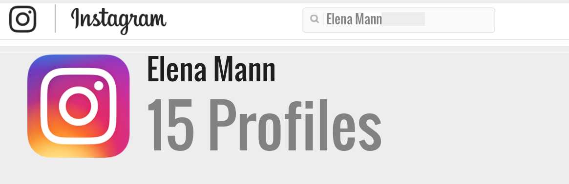 Elena Mann instagram account