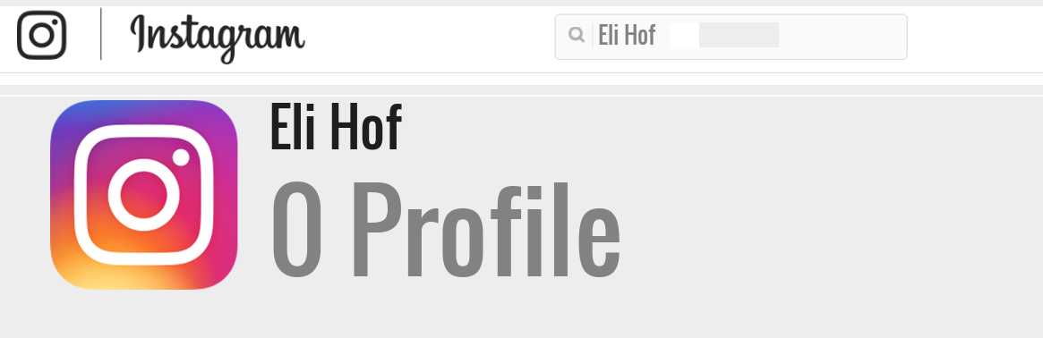 Eli Hof instagram account