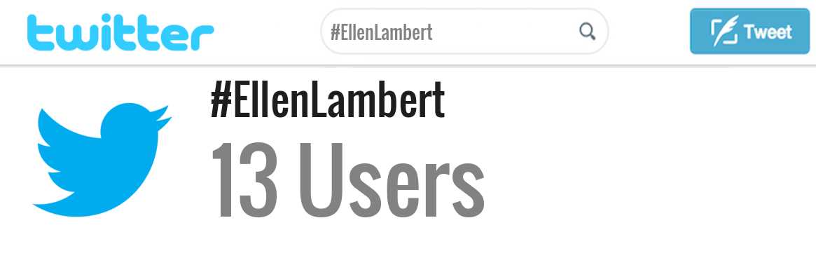 Ellen Lambert twitter account