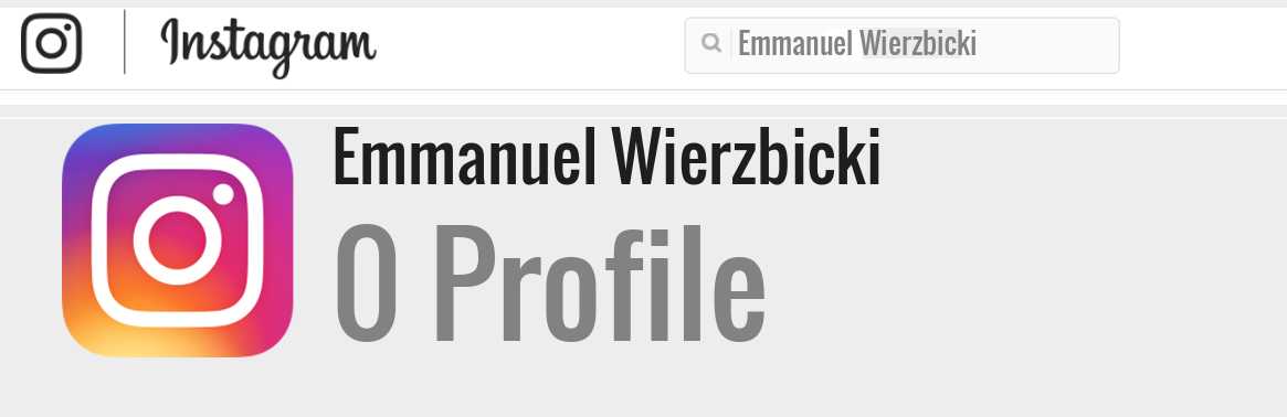 Emmanuel Wierzbicki instagram account