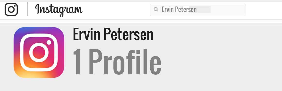 Ervin Petersen instagram account
